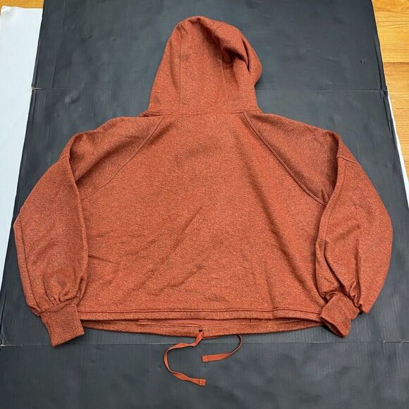 PrAna‎ Ziller Sweatshirt Women Small Orange Hooded Pullover Gingerbread Wool New - Picture 4 of 16